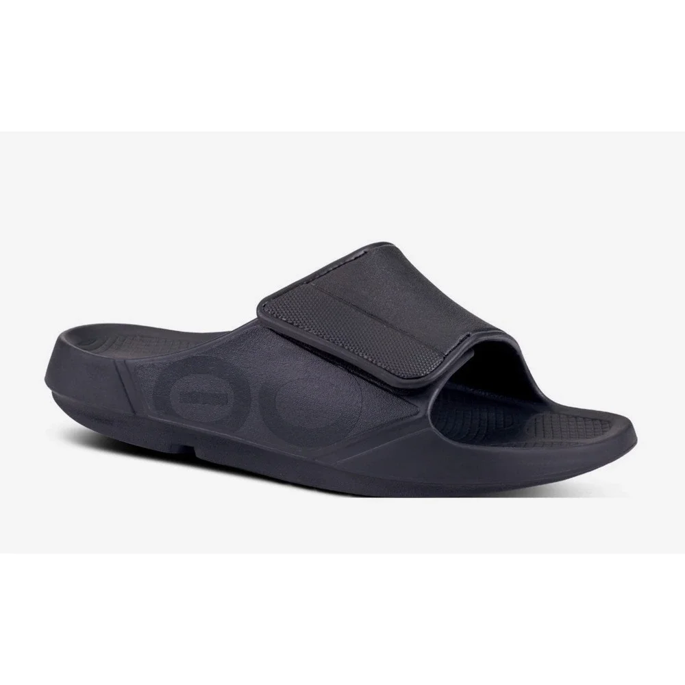 OOFOS OOahh Sport Flex Slide | Matte Black | Mens M13 W15 EU46 | NEW